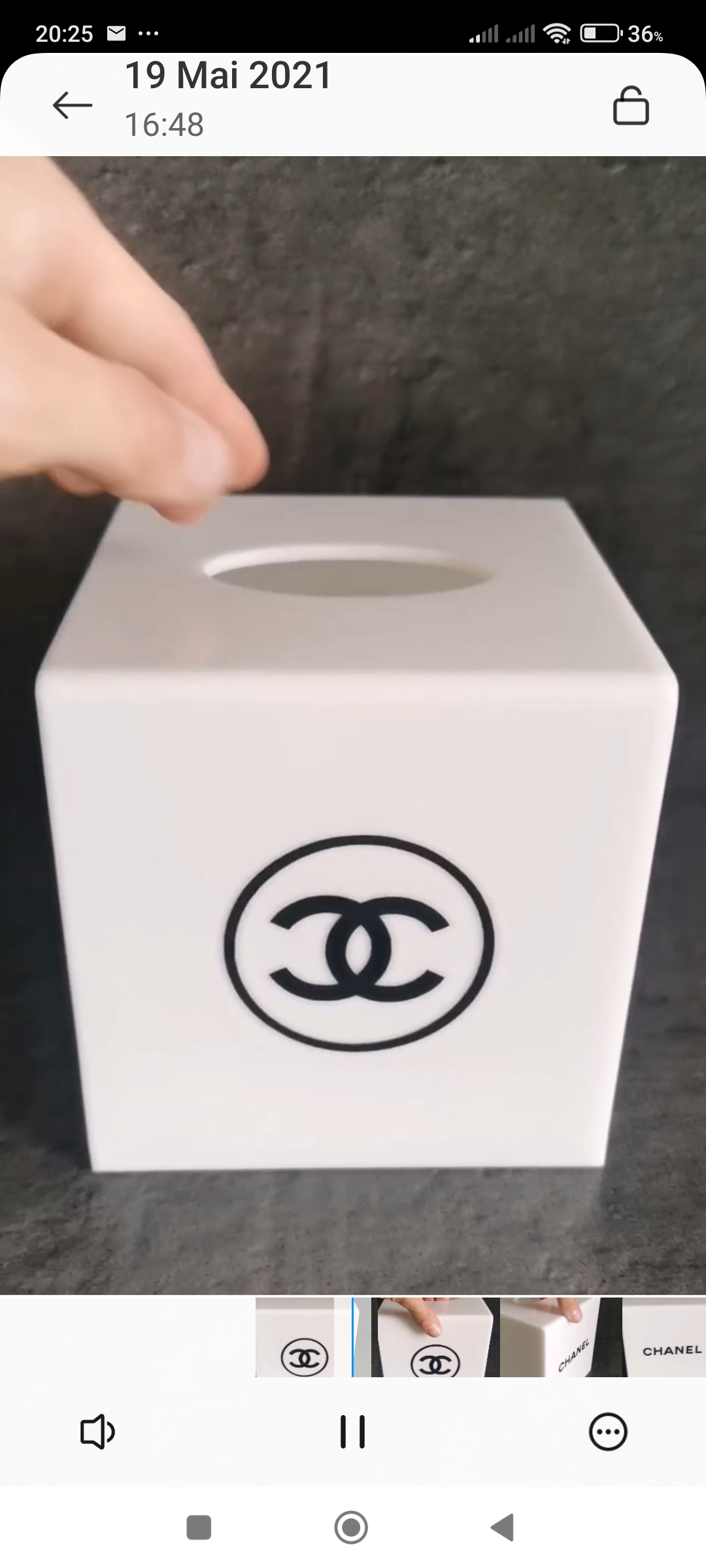Boîte mouchoirs cube blanche – Image 4