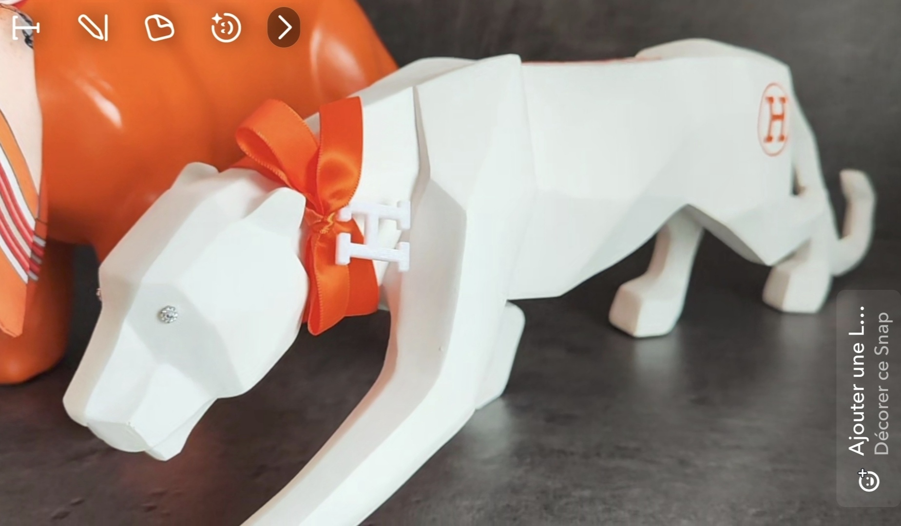 Panthère blanc et orange
