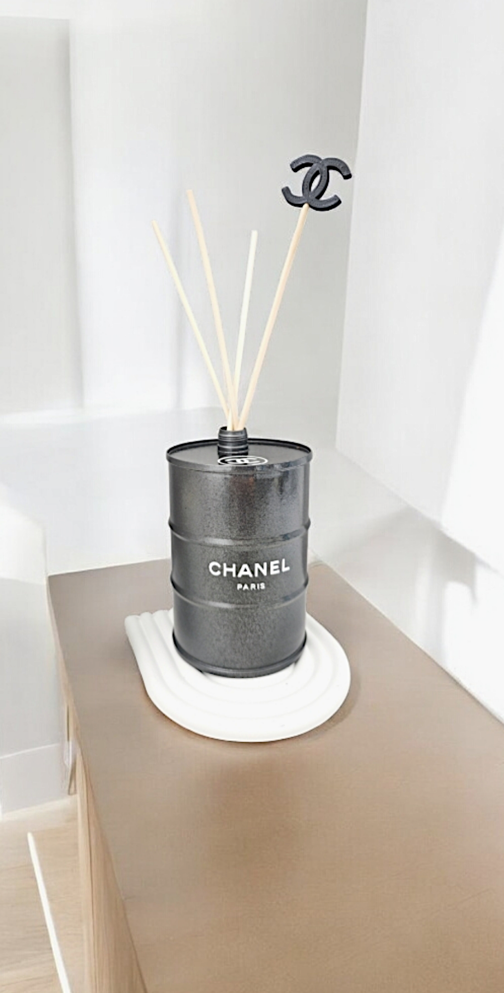 Diffuseur baril marbré anthracite