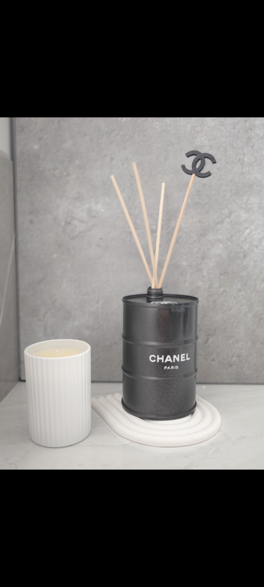 Diffuseur baril marbré anthracite – Image 3